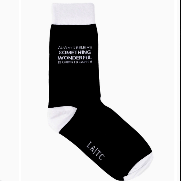 LOS ANGELES TRADING CO. | Always Believe Something Wonderful Socks - Picture 1 of 10
